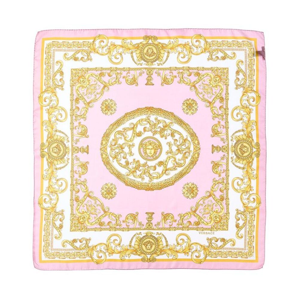 Versace Barocco Print Silk Scarf, Pink